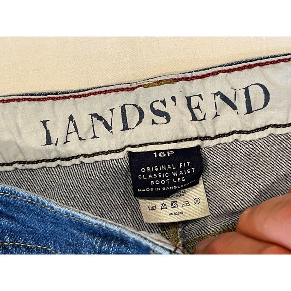 Lands End Women Vintage 1980s Jeans Boot Cut Original Fit Classic Waist Blue 16P - Picture 8 of 9